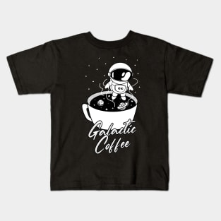 Galactic Coffee Cute Astronaut In The Space Kids T-Shirt